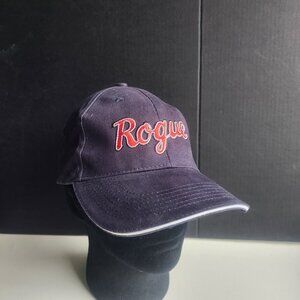 Rogue Ales & Spirits Dad Hat Cap Navy Blue Red Logo White Trim Adjustable Strap